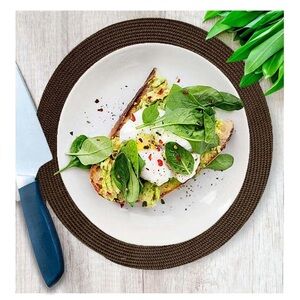 15” Round Woven Placemats in Chocolate Brown-Set of 4